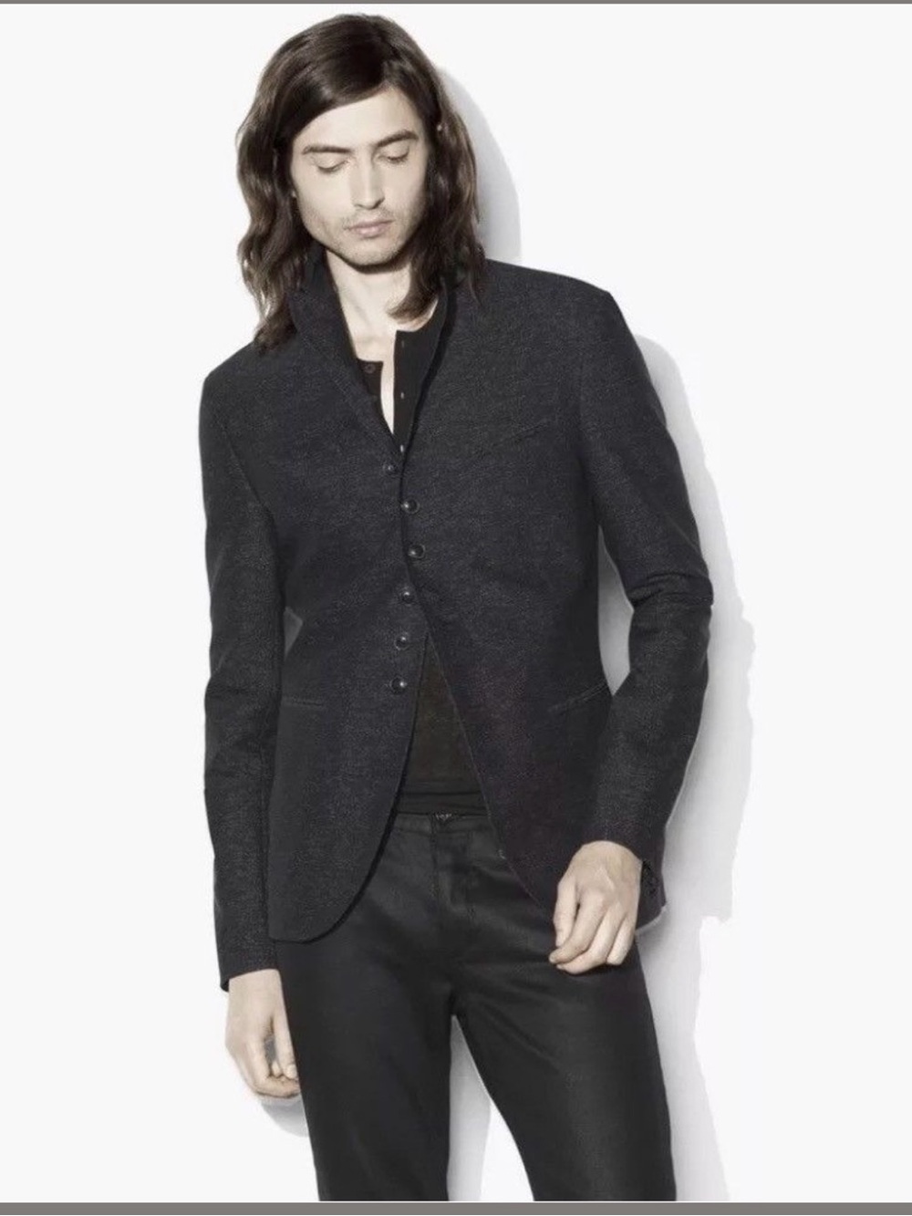 John Varvatos Collection Woodward Multibutton Textured Jacket EU 54 USA 44